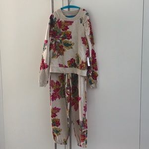 Anthropologie Edita Ruched Sweatsuit